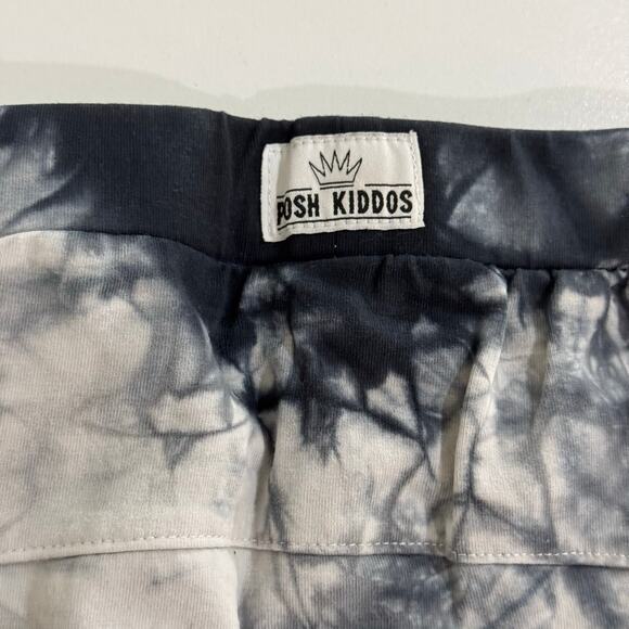 Posh Kiddos Black & White Tie Dye Biker Pants Size 12 Months - Picture 4 of 5